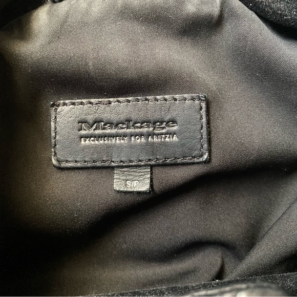 Mackage Aritzia Black Lambskin Leather Sleeveless Motorcycle Moto Vest - Picture 9 of 14